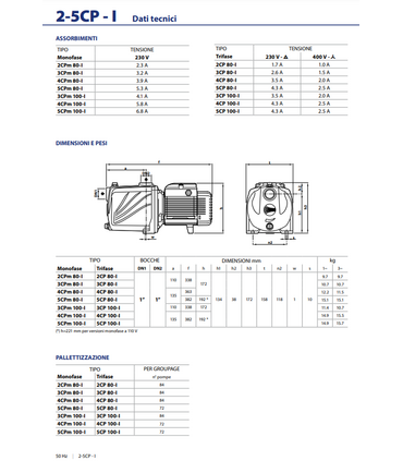ELETTROPOMPA PEDROLLO 4CP 100 HP 1 V380 TRIFASE CENTRIFUGA MULTIGIRANTE