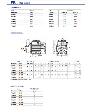ELETTROPOMPA PEDROLLO PKm 200 HP 2 - V220 MONOFASE AUTOCLAVE PERIFERICA