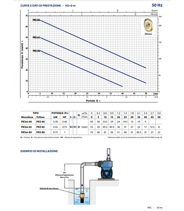 ELETTROPOMPA PEDROLLO PKSm 60 HP 0.50 - V220 MONOFASE AUTOADESCANTE CON GIRANTE PERIFERICA