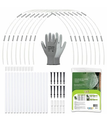 Kit Archi per Tunnel per Orto e Giardino 5 pz + Tnt 2 x 10 mt