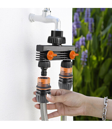 Presa a due vie 3/4” M Claber per rubinetto