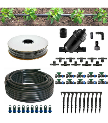 Kit Irrigazione a Goccia 200 mq Manichetta Ala Leggera Con Filtro