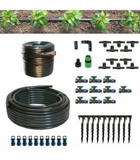 Kit Irrigazione a Goccia 100 mq ø 16 mm passo 40 cm Manichetta Ala Leggera