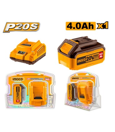 KIT BATTERIA + CARICABATTERIE 4Ah INGCO