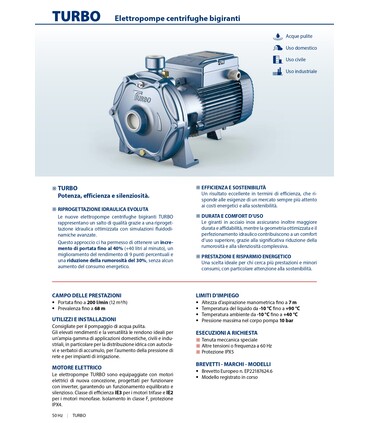 Elettropompa Centrifuga Bigirante Pedrollo TURBO 380V Trifase