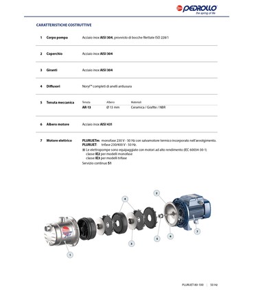 Elettropompe Multigiranti Autoadescanti 80/100 PLURIJET Pedrollo Trifase 380V
