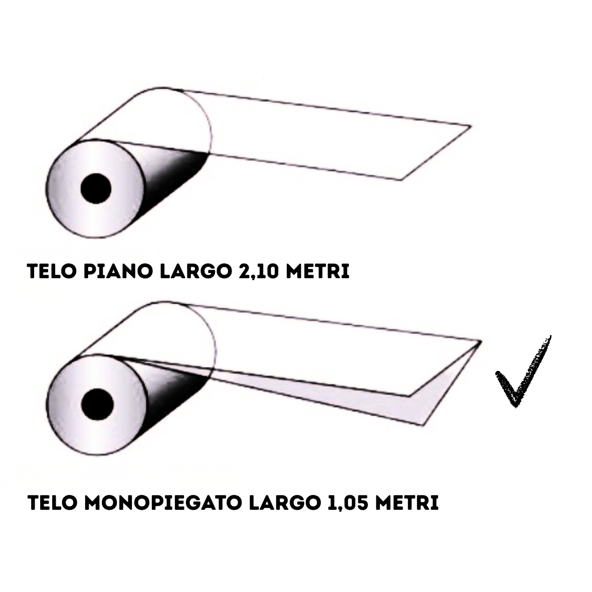 Telo monopiegato a 1 m